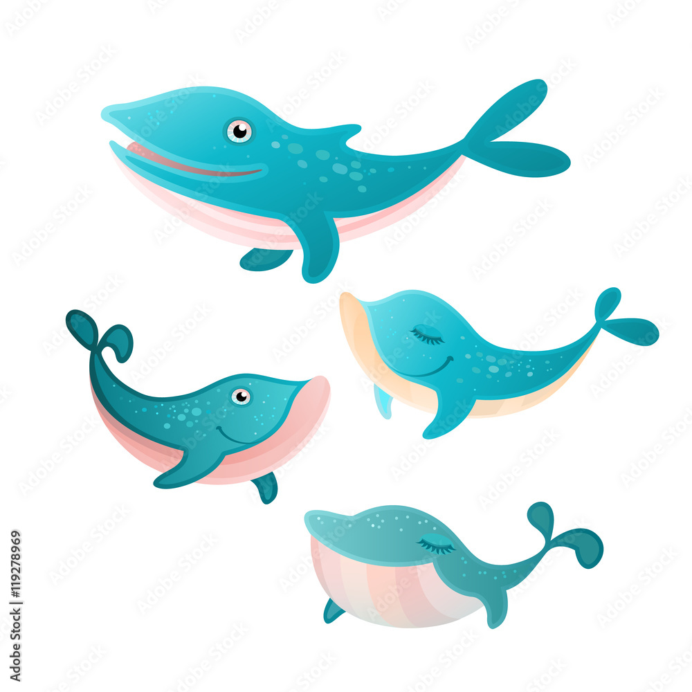 Four whales set