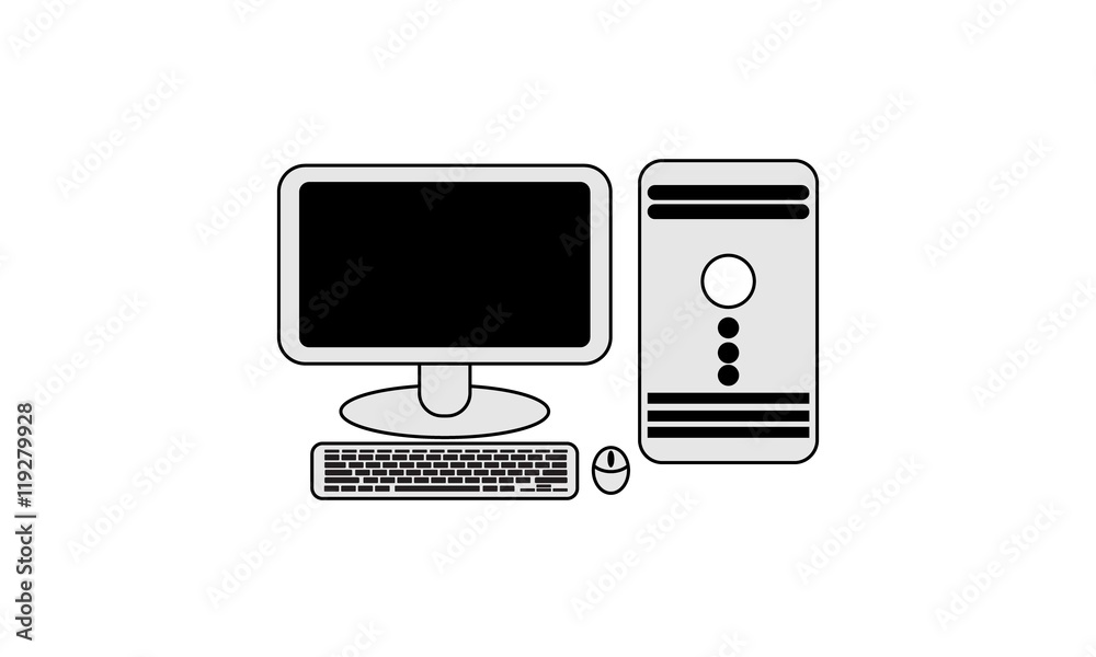 desktop pc minimalistic icon desktop pc minimalistic icon