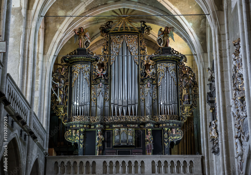 Organ of Saint Mary Lutheran Cathedral in Sibiu city in Romania