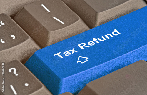 Keyboard with hot key for tax refund