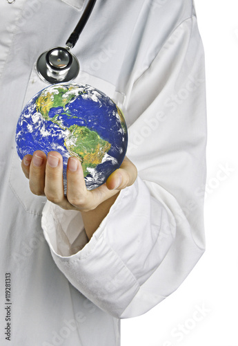 Metaphor of caring for Earth.Elements of this image furnished by photo