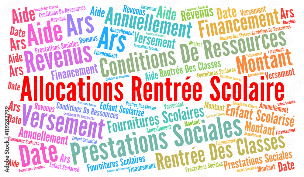 Allocations rentrée scolaire nuage de mots Allocations rentrée scolaire nuage de mots