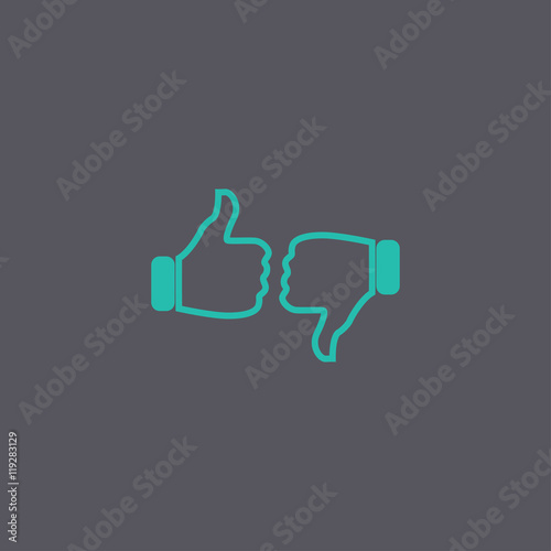 Thumb up icon, flat design