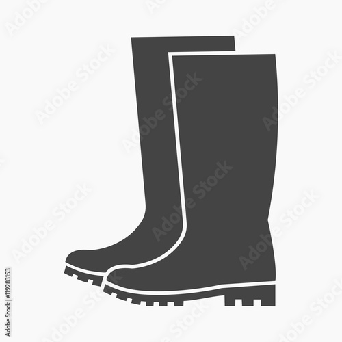 Rubber boots icon of vector illustration for web and mobile