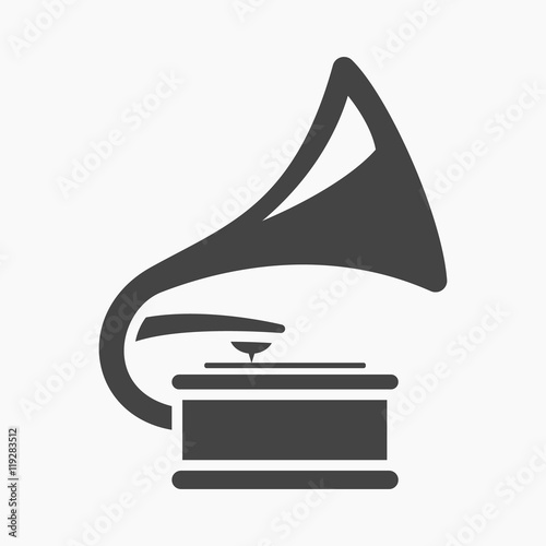 Gramophone icon of vector illustration for web and mobile
