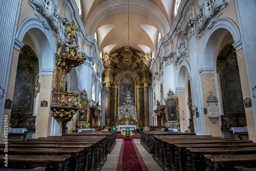 Interior of Church of The Holy Trinity in Cluj-Napoca city in Romania