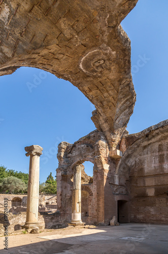 Villa Adriana, Italy. The picturesque ruins of the Grand thermae. UNESCO list