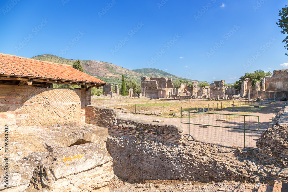 Tivoli, Italy. Golden Square ancient villa of the emperor Hadrian. UNESCO list