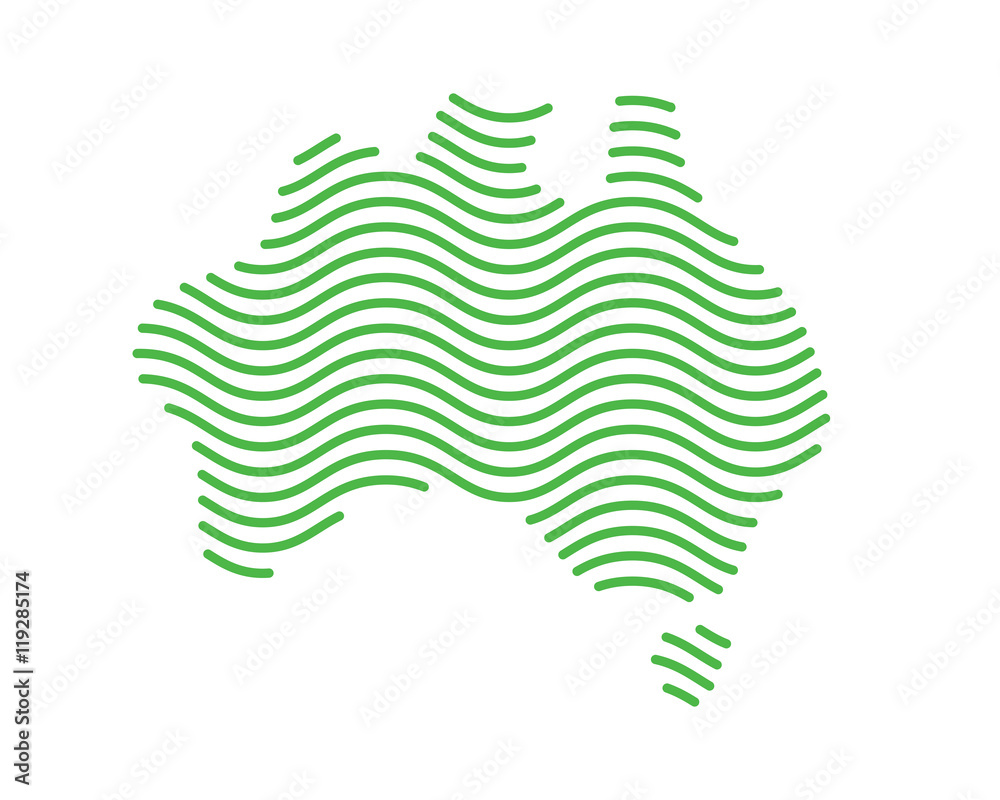 Modern Australia Logo - Fingerprints Wave Australia Map