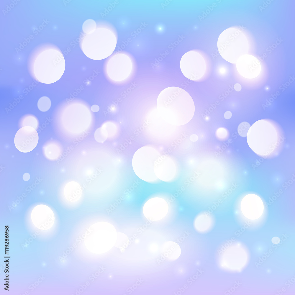 Blue abstract shining light bokeh effect background