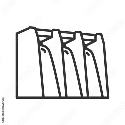 Hydroelectric power plant icon. Line style