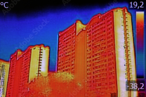 Thermal image on Residential building