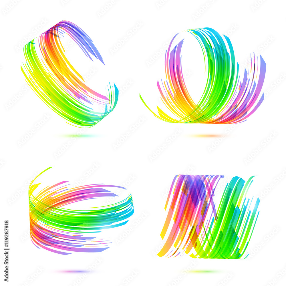 Fototapeta premium Rainbow colors abstract backgrounds set