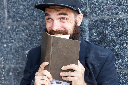 Vagrant with book
