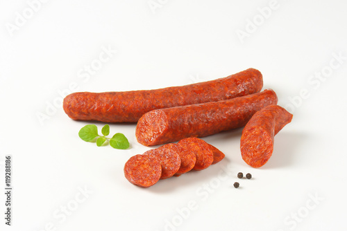 Hungarian Csabai Sausages photo