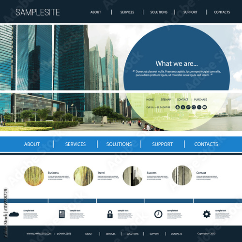     Website Template with Urban Header Design Concept 