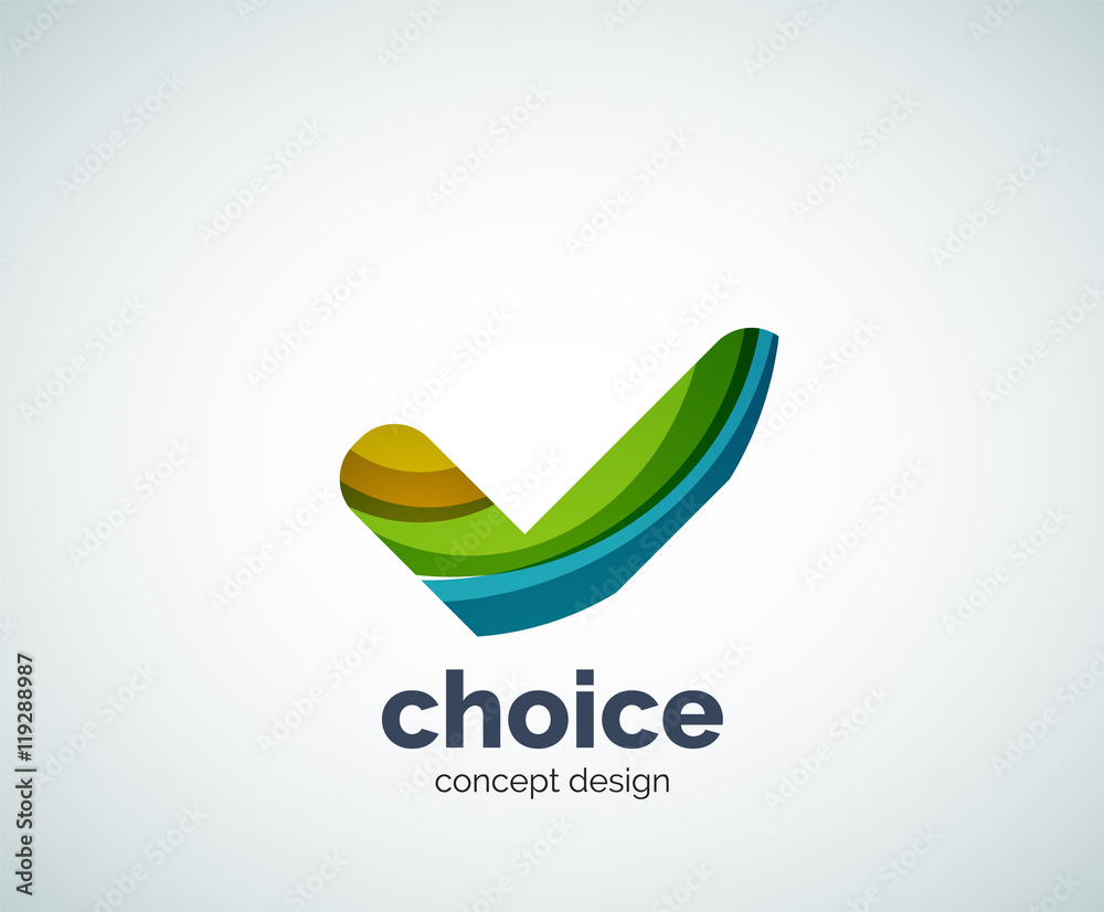 Fototapeta premium Vector choice concept, tick logo template