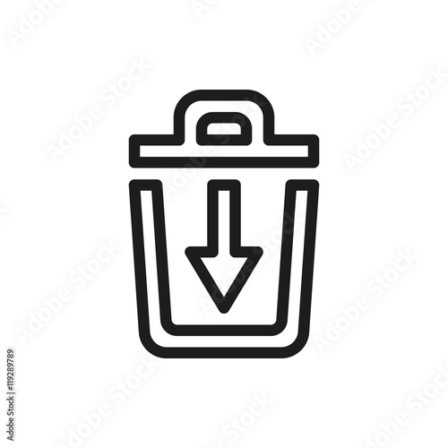trash bin icon on white background