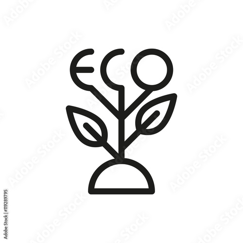 green sprout icon on white background