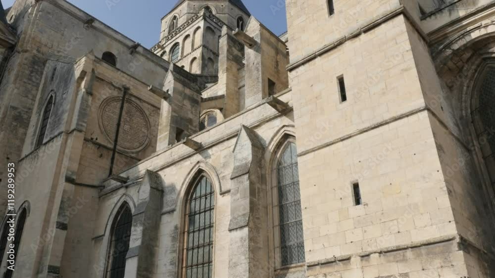 Architecture details of Mens Abbey in Normandy France 4K 3840X2160 slow tilt UltraHD footage - French Abbaye aux Hommes located in city of Caen Normandie 4K 2160p UHD video Architecture details of Mens Abbey in Normandy France 4K 3840X2160 slow tilt UltraHD footage - French Abbaye aux Hommes located in city of Caen Normandie 4K 2160p UHD video