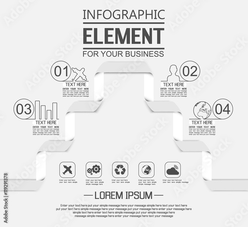 ELEMENT FOR INFOGRAPHIC  TEMPLATE GEOMETRIC FIGURE FOUR OPTIONS SIMPLE  THIRD EDITION WHITE