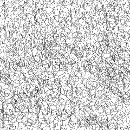 Abstract seamless pattern with messy doodle. Chaotic line texture. Tiled background