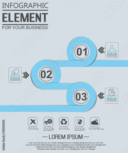 ELEMENT FOR INFOGRAPHIC  TEMPLATE GEOMETRIC FIGURE OVERLAPPING CIRCLES NINTH EDITION BLUE