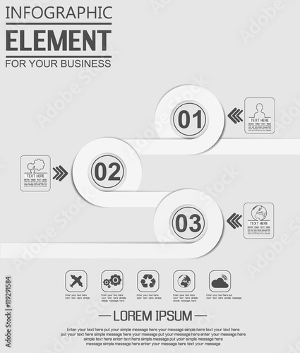 ELEMENT FOR INFOGRAPHIC  TEMPLATE GEOMETRIC FIGURE OVERLAPPING CIRCLES NINTH EDITION WHITE