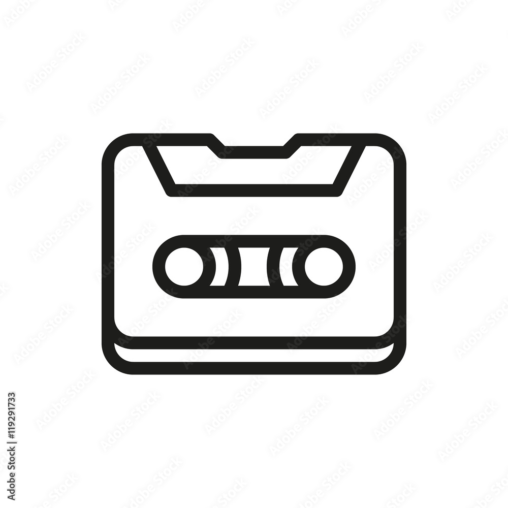 music tape vector icon on white background music tape vector icon on white background