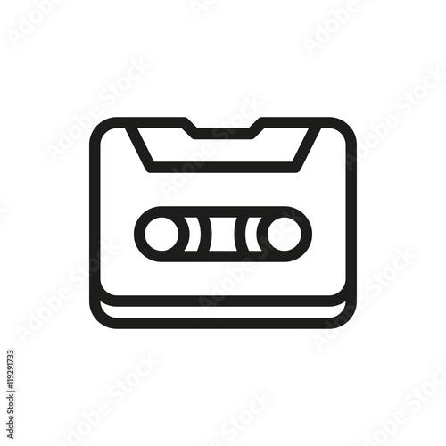 music tape vector icon on white background