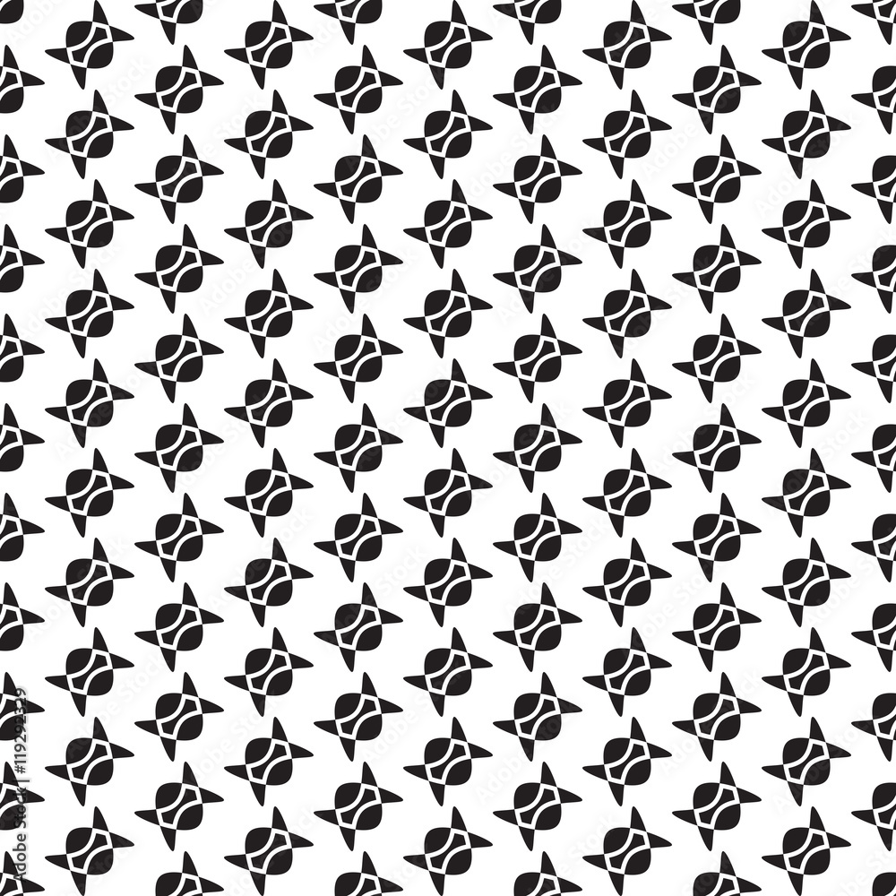 Classic monochrome print.  Endless abstract backdrop.  Geometric simple seamless texture.  Modern repeating illustration.  Graphic minimalist elegant sample.  Vector.
