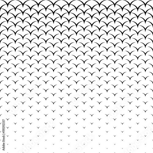 Monochrome design.  Endless abstract horizontal decor.  Geometric horizontal seamless pattern.  Modern repeating backdrop.  Black and white texture. .