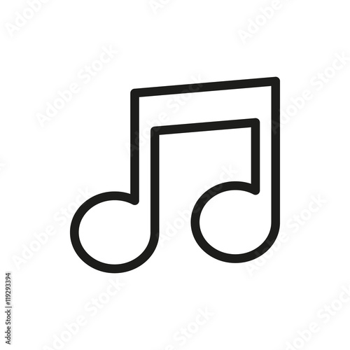 Music note icon on white background