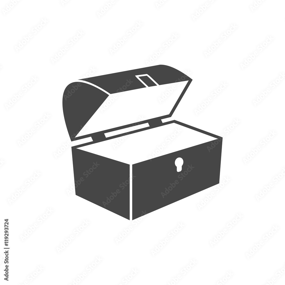 Treasure chest open vector icon Treasure chest open vector icon