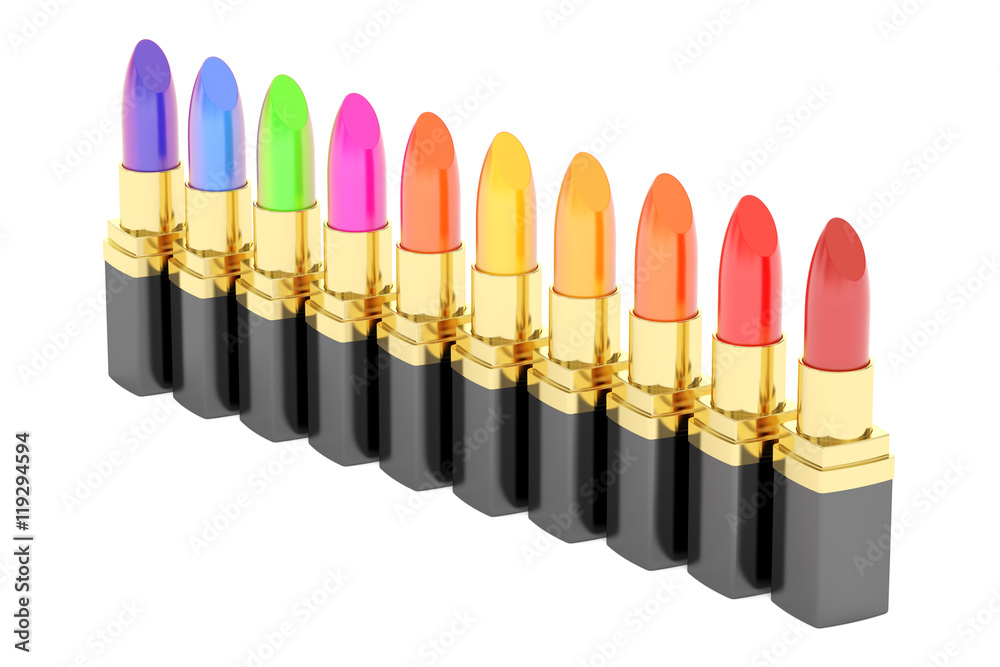 Neon lipsticks, 3D rendering Neon lipsticks, 3D rendering