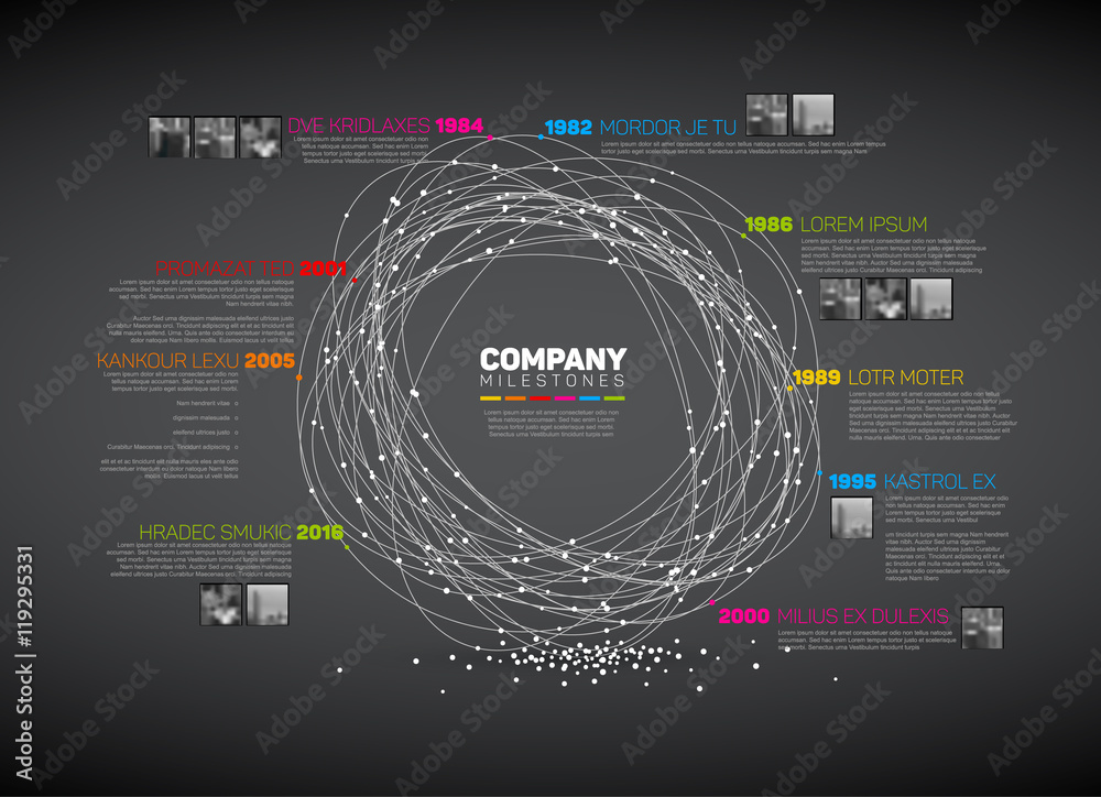 Fototapeta premium Vector Infographic abstract timeline report template