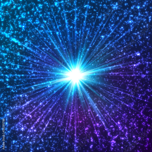 Blue shining cosmic vector stars