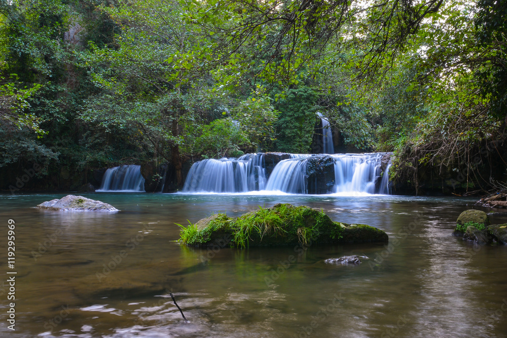 Plakat Waterfalls of Monte Gelato in the Regional park of Valle del Treja (Mazzano Romano, province of Rome, Italy)