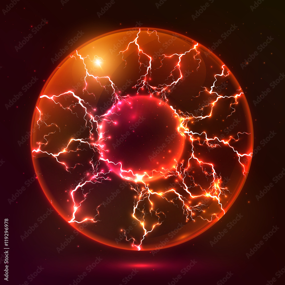 Red fire vector plasma ball