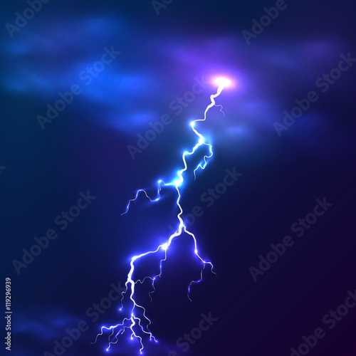 Blue shining vector lightnings background