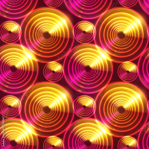 Red abstract shining circles vector background