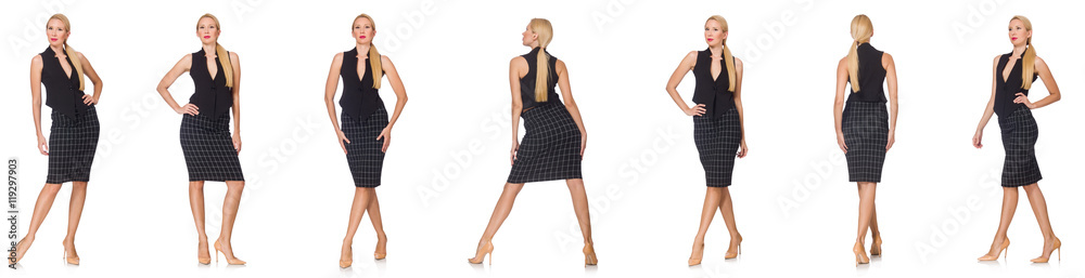 Composite photo of woman in various poses Composite photo of woman in various poses