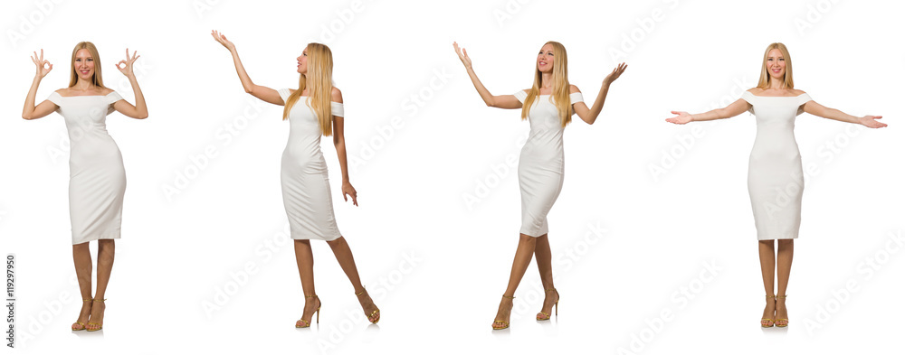 Composite photo of woman in various poses Composite photo of woman in various poses