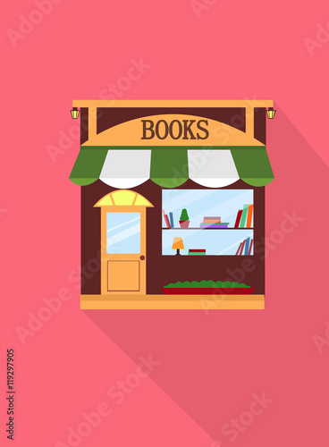 Sleek style book store , vector illustration .
