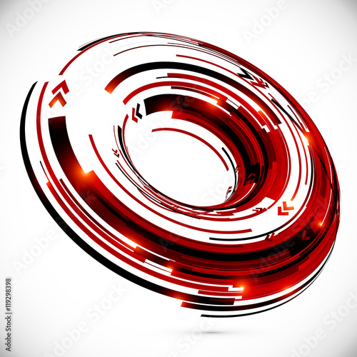 Vector abstract techno 3D circle background