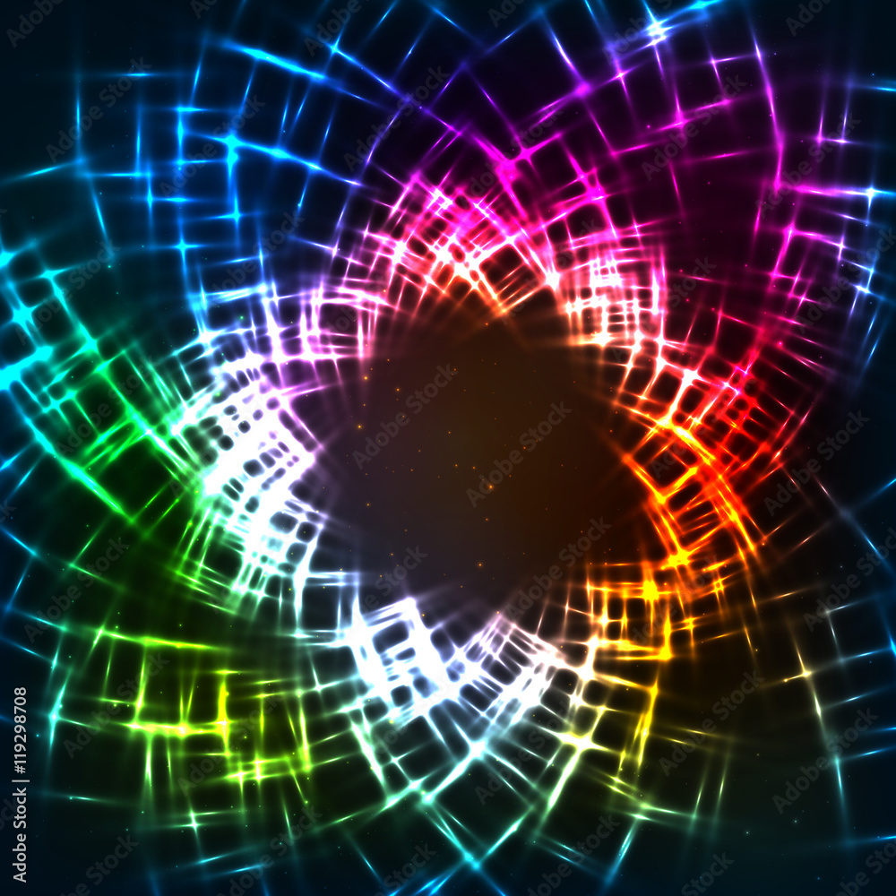 Obraz premium Abstract colorful neon grid vector background