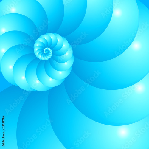Blue spiral abstract vector background