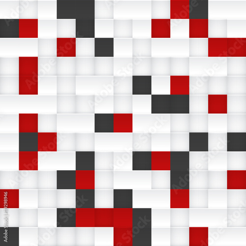 Red, black and white vector mosaic