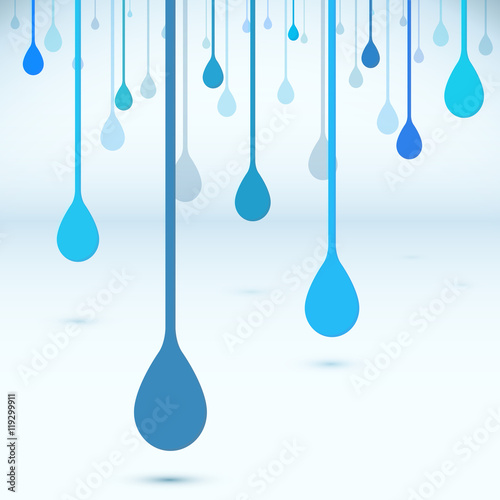 Flat style vector water drops background