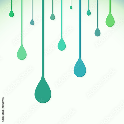 Flat style vector green water drops